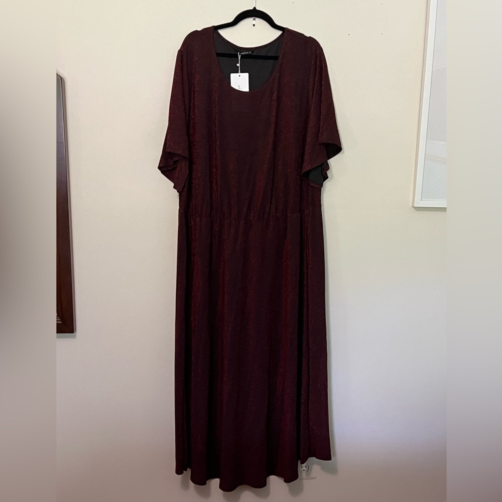 Bloomchic Burgundy Sparkle Dress | Size 26, NWT